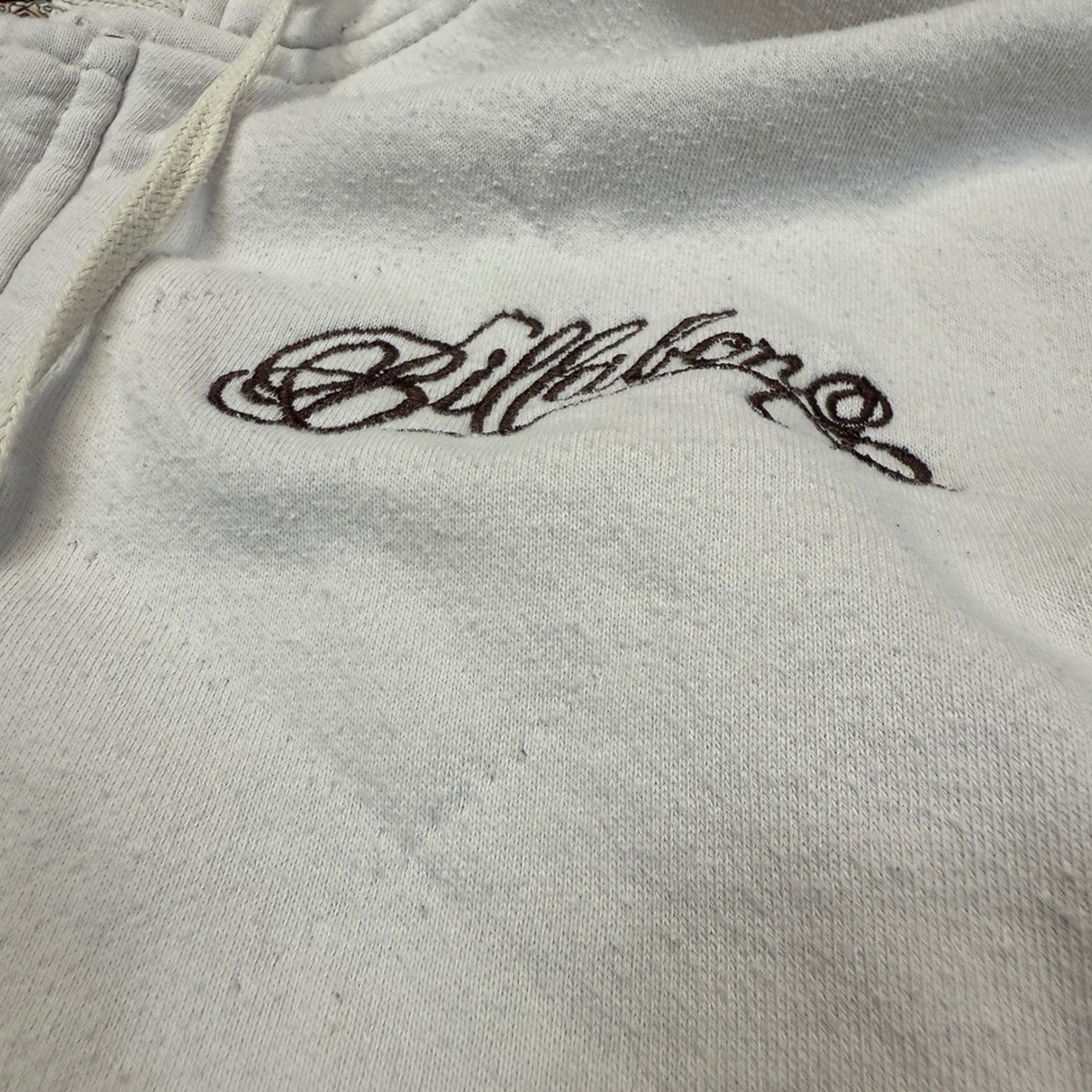 Billabong Sweatshirt Mens XXL Paisley Lined Full Zip Hoodie Cream Quilted Y2K - Picture 3 of 14